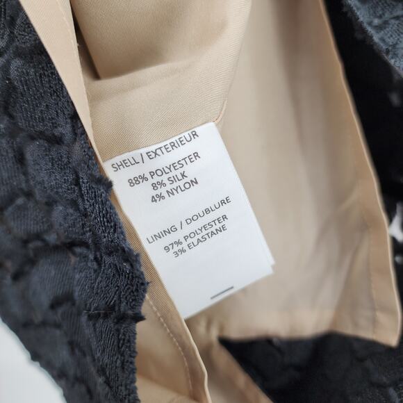 Ag Phillips Sheath Black Lace Dress Textured Cocktail Silk Blend Size 0 - Picture 3 of 6